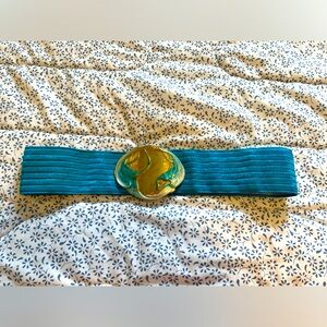 Vintage Charmant Belt, Blue Herons, Stretchy, 80’s style